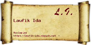 Laufik Ida névjegykártya